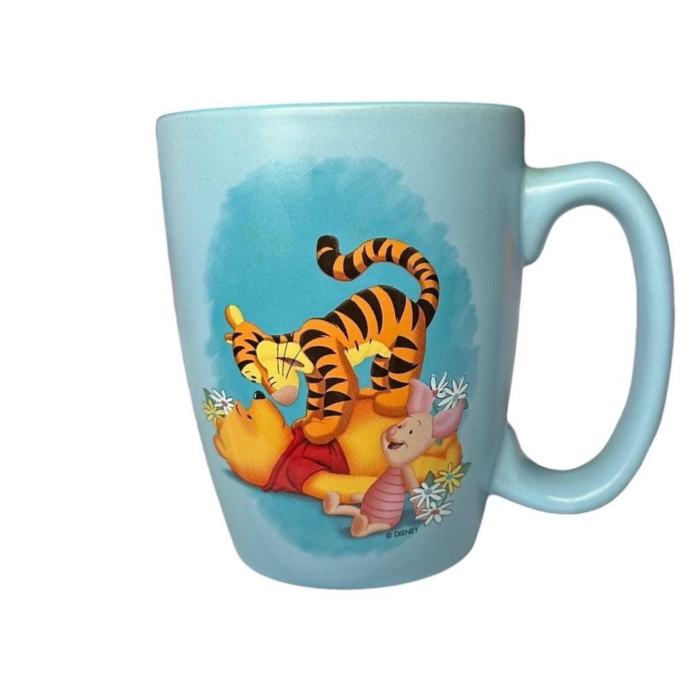 Disney Store Winnie the Pooh Tigger Piglet Blue Ceramic Mug Collectible - Picture 4 of 8